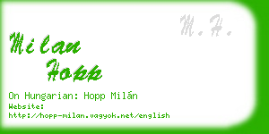 milan hopp business card