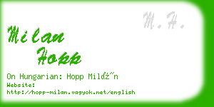 milan hopp business card